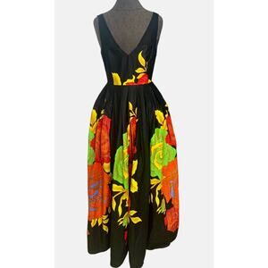 L’AVIYE African Floral Print‎ Womens Maxi Dress Sleeveless V neck sz 8